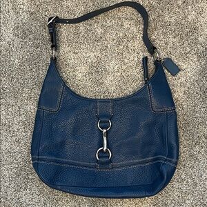 Coach Blue Leather Hobo Bag